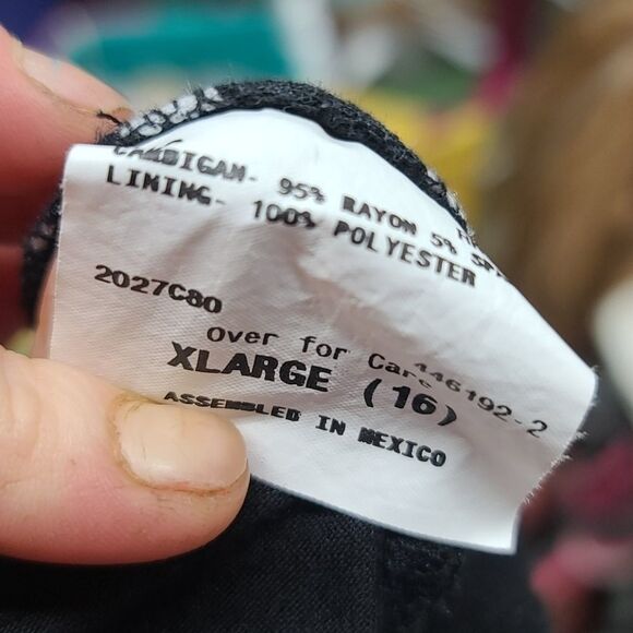 Amy byer ruffle zebra mock back cardigan blouse - Picture 7 of 7